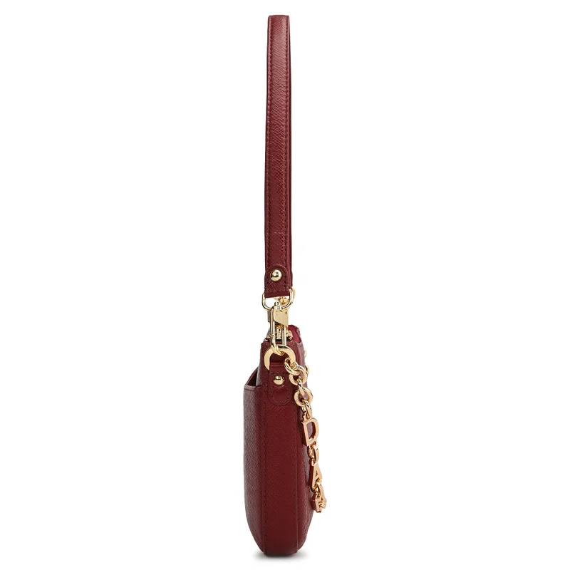 Da Milano Cherry Small Franzy Leather Baguette - Cherry for Women | Best Price UAE